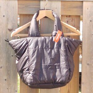 FUN Joe Fresh Puffer Tote with Puffer Handle Medium Size Full Zip Closure BNWT